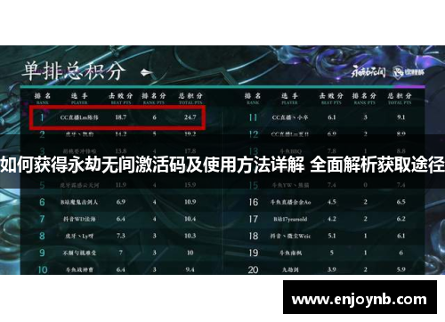 如何获得永劫无间激活码及使用方法详解 全面解析获取途径